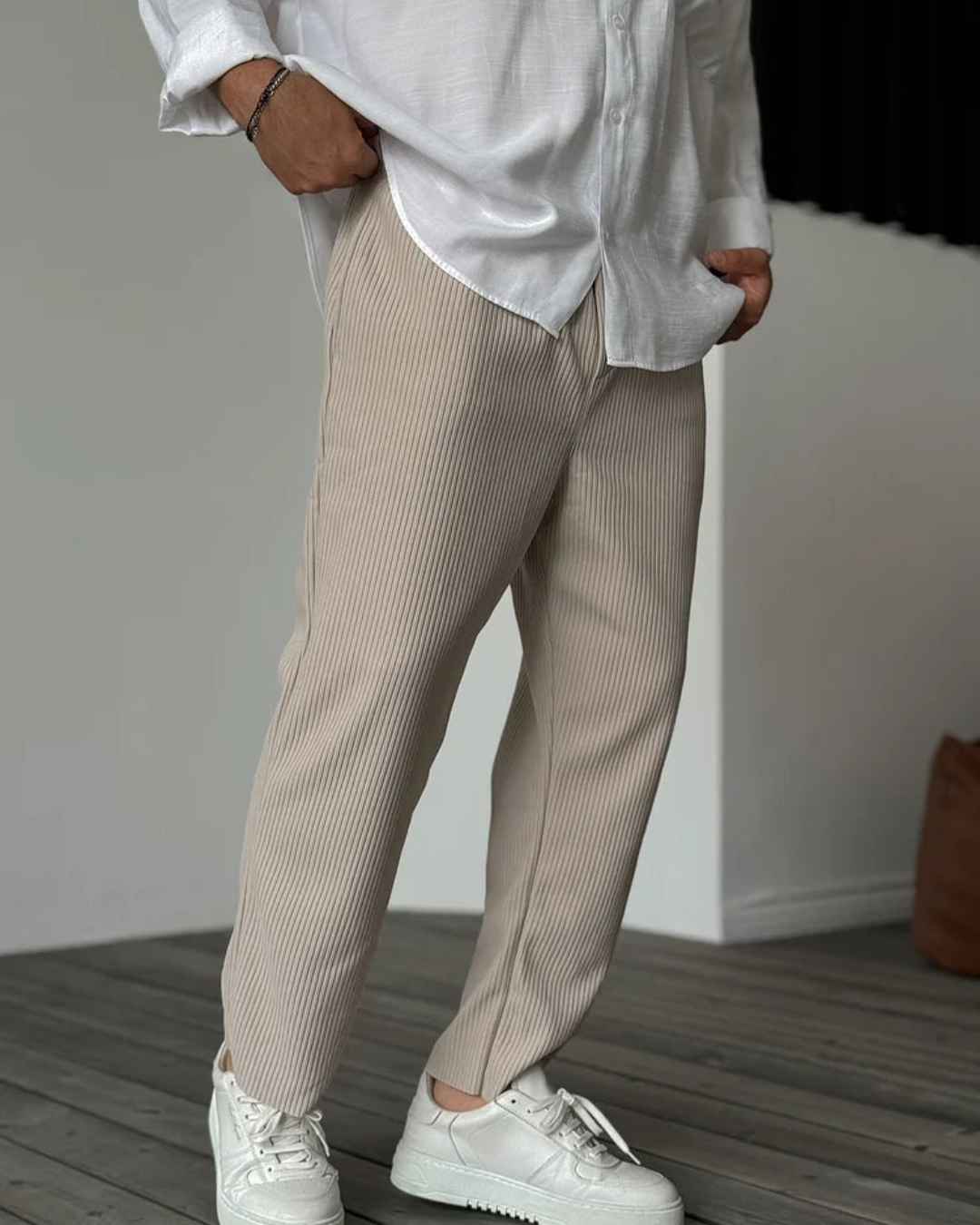 Calças Masculinas de Luxo em Tecido Suave