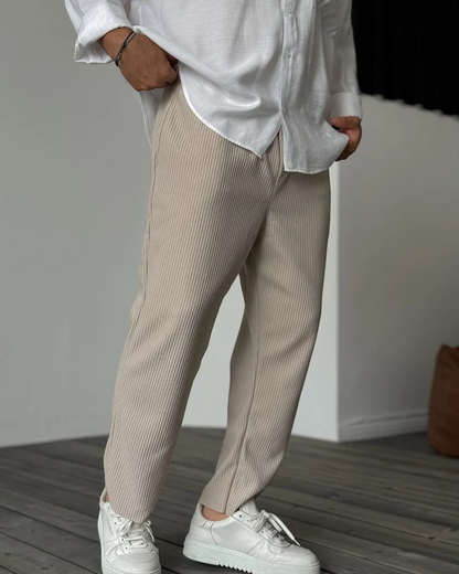 Calças Masculinas de Luxo em Tecido Suave