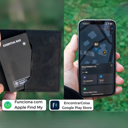 Carteira minimalista com proteção RFID e extração rápida de cartões