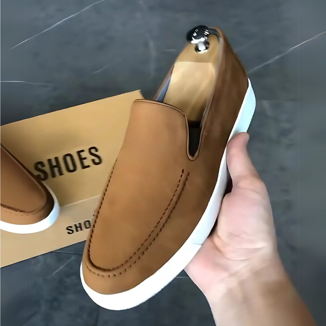 Sapatos Casuais Clássicos de Camurça Feitos à Mão para Homem