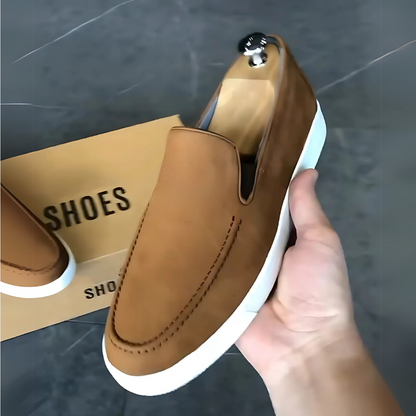 Sapatos Casuais Clássicos de Camurça Feitos à Mão para Homem