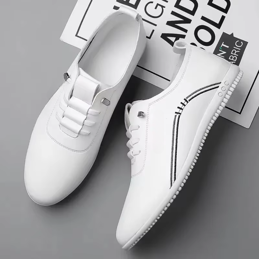 Sapatos Rasos Leves e Macios em Pele para Homem