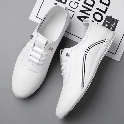 Sapatos Rasos Leves e Macios em Pele para Homem