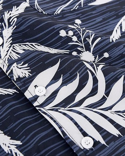 Camisa de manga curta para o verão com estampado de flores