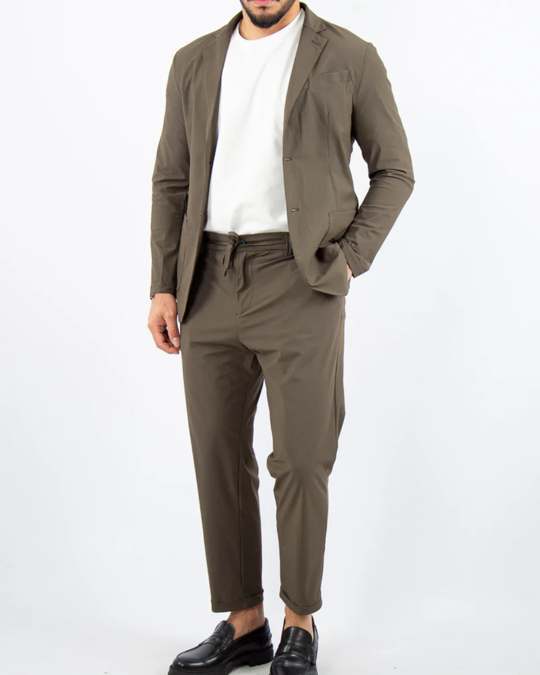 Fato Extra Leve “Sem Ferro” para Homem, com um Só Peito