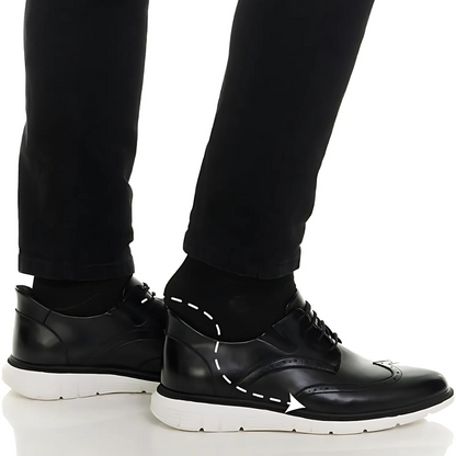 Sapatos de Couro Elegantes com Sola Antiderrapante para Homem