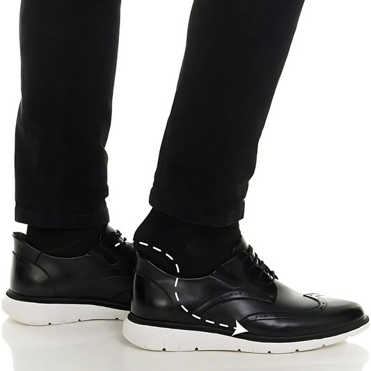 Sapatos de Couro Elegantes com Sola Antiderrapante para Homem