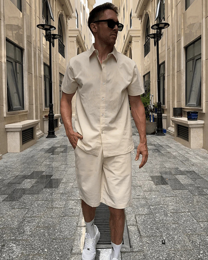 Conjunto de duas peças em tecido respirável para homem