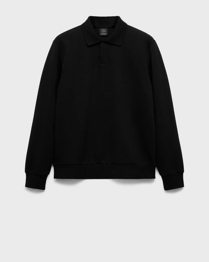 Polo de manga comprida casual para homem