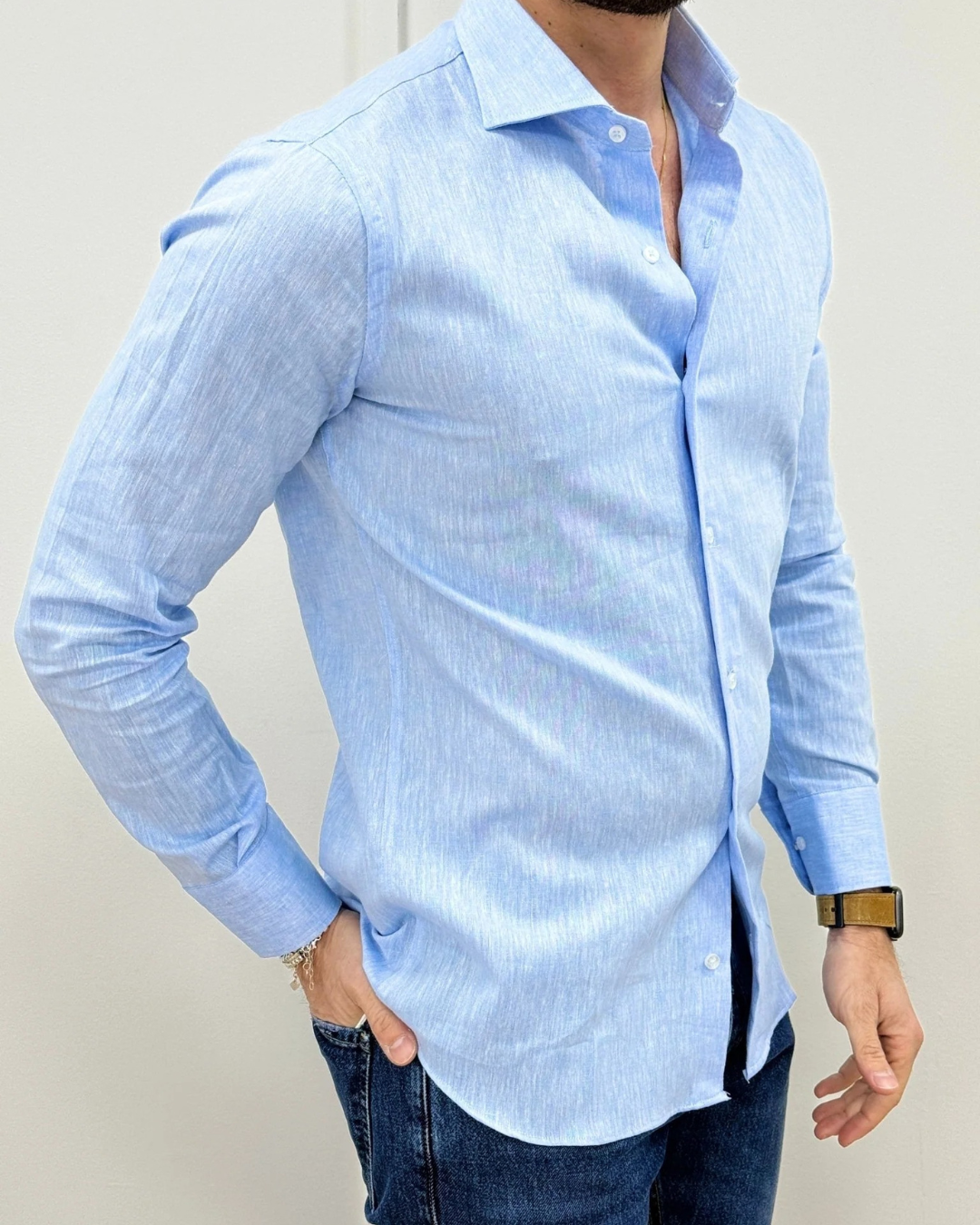 Camisa de linho para homem