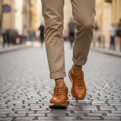 Sapato formal com estilo desportivo e sola dura para homem