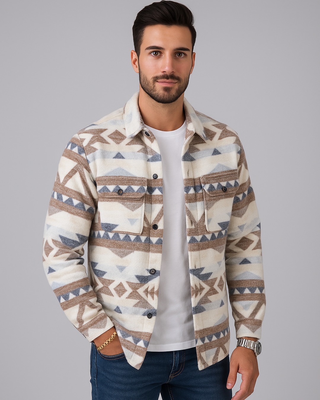 Casaco para homem com estampado em mosaico