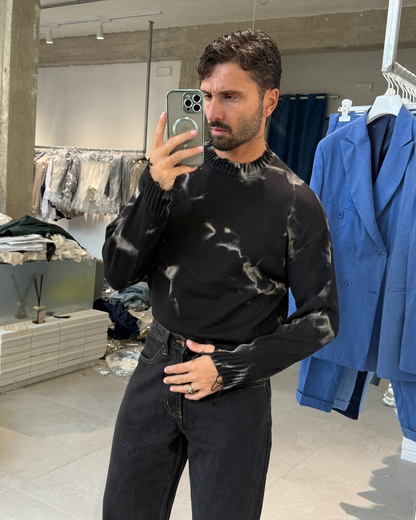 Casaco de malha com design moderno para homem