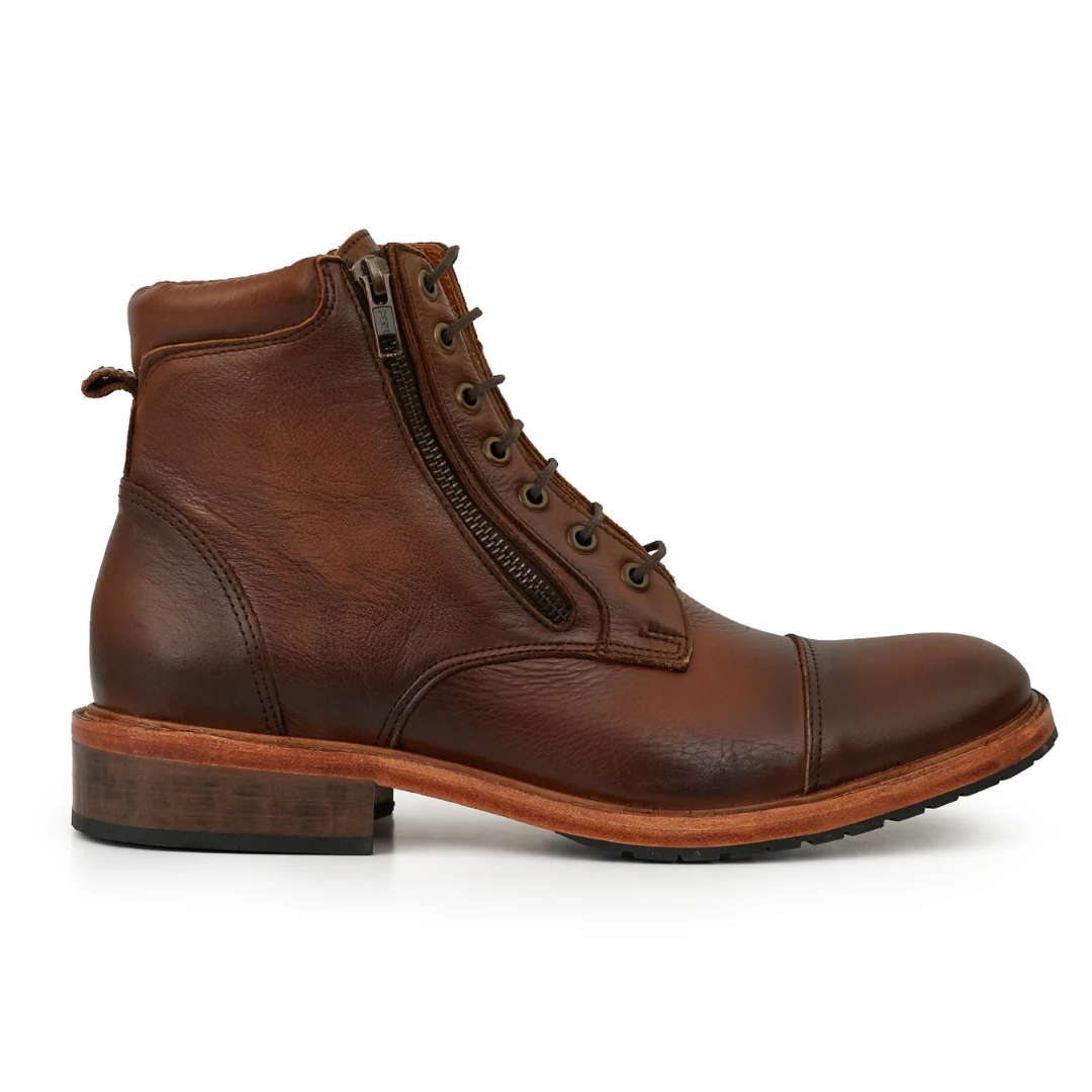 Botas casuais vintage com fecho ajustável para homem