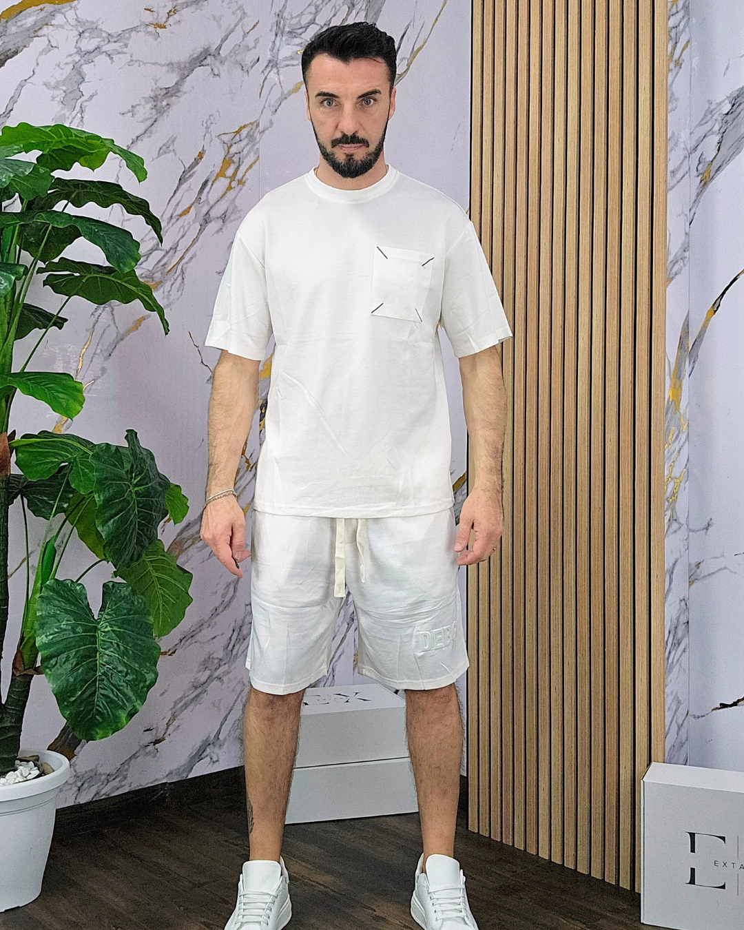 Conjunto Desportivo de Duas Peças em Tecido Respirável com um Ajuste Confortável para Homen