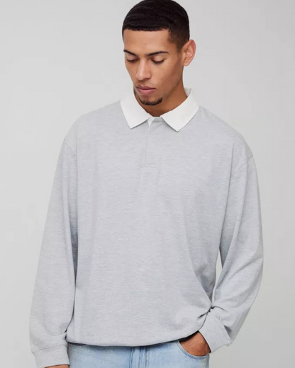 Camisola casual masculina de manga comprida