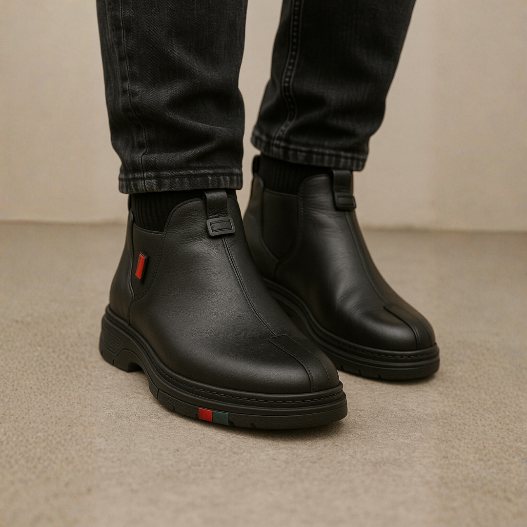 Sapatos de Couro com Estilo e Suporte Ortopédico para Homem