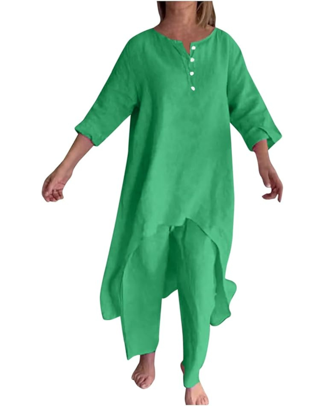 Conjunto Casual de Linho Para Mulher Estilo Natural®