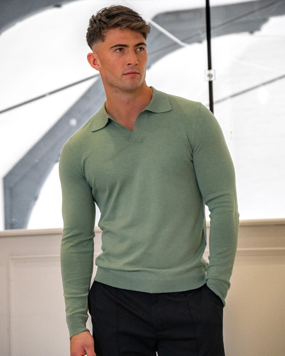 Polo de manga comprida para homem