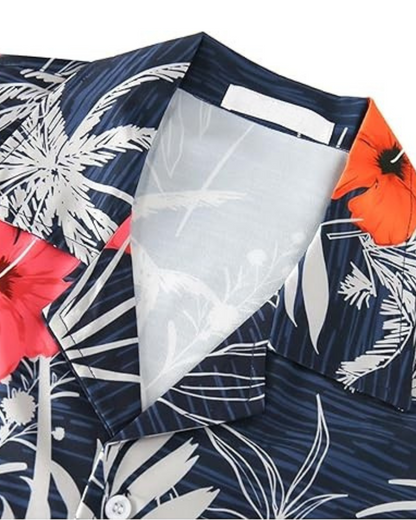 Camisa de manga curta para o verão com estampado de flores