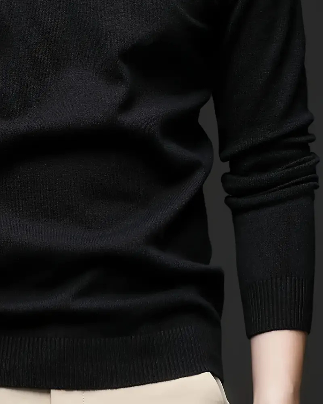 Camisola de gola alta em algodão para homem