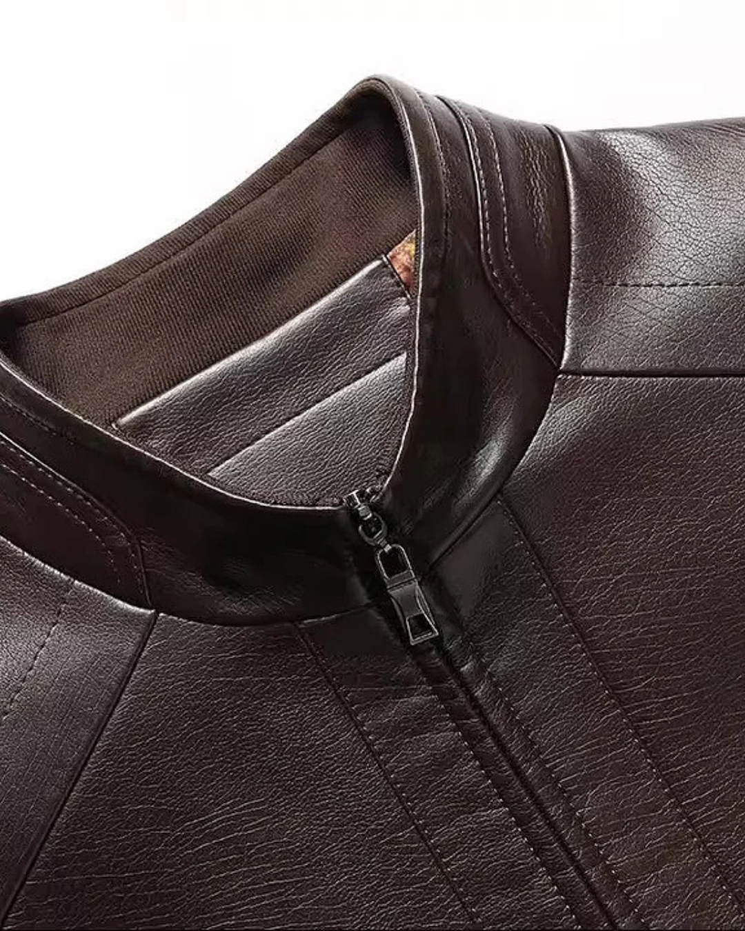 Casaco de couro clássico para homem