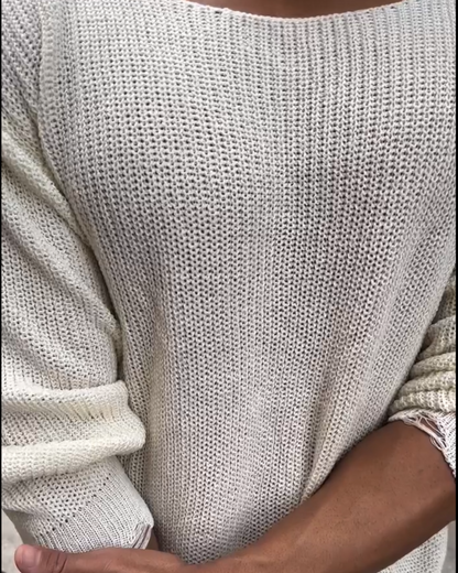 Camisola de Manga Comprida para Homem com Gola Redonda Grande