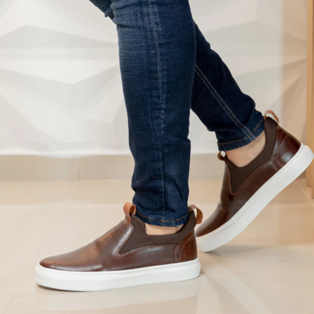 Sapatos ortopédicos slip on para homem