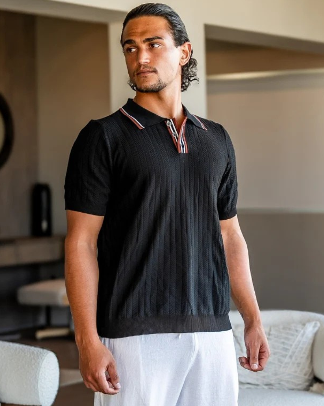 Pólo Leve con Tecido Macio e Resistente para Homem com Elevada Elasticidade