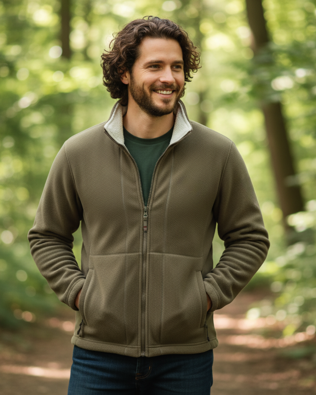 Casaco polar grosso com gola alta para unissex