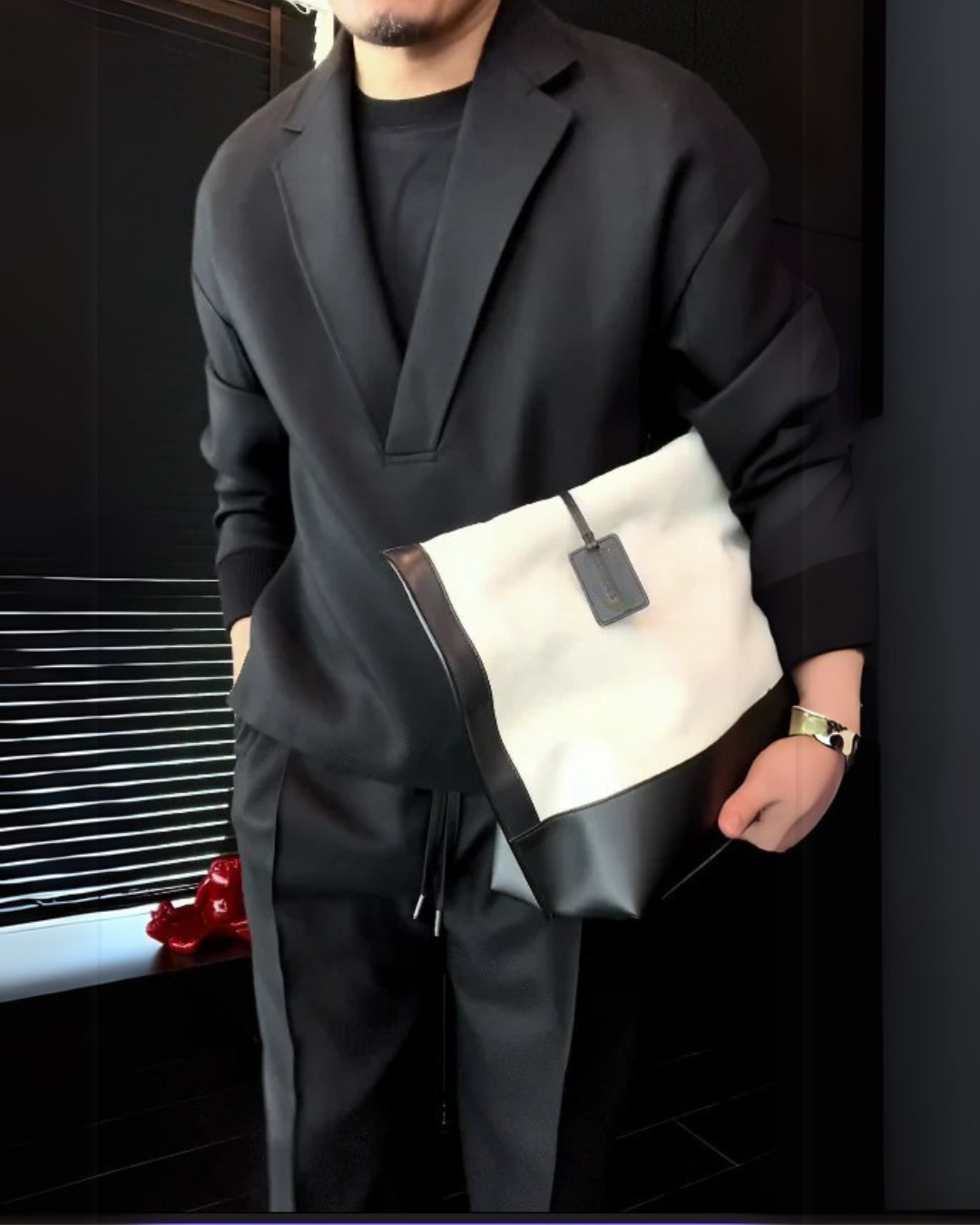 Conjunto de camisola e calças casual para homem