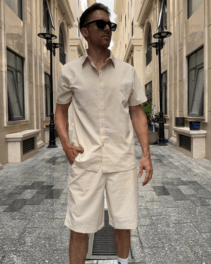 Conjunto de duas peças em tecido respirável para homem