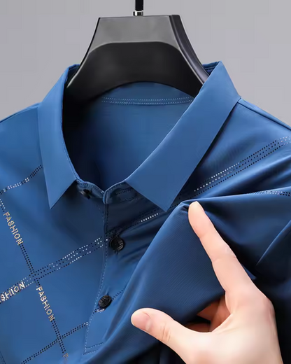 Camisa casual de manga curta para homem em tecido fino