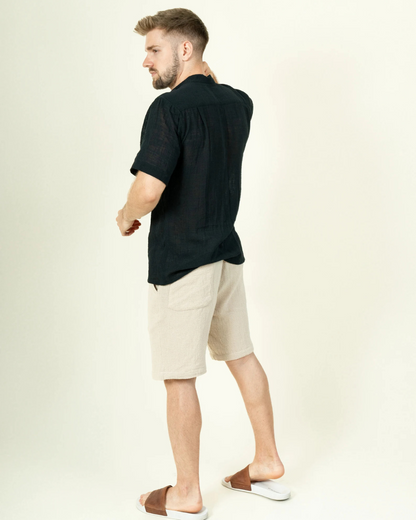 Calções de algodão com bolsos para homem