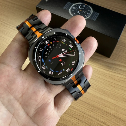 Relógio Desportivo com Bracelete em titânio Estilo Futurista e Funcional