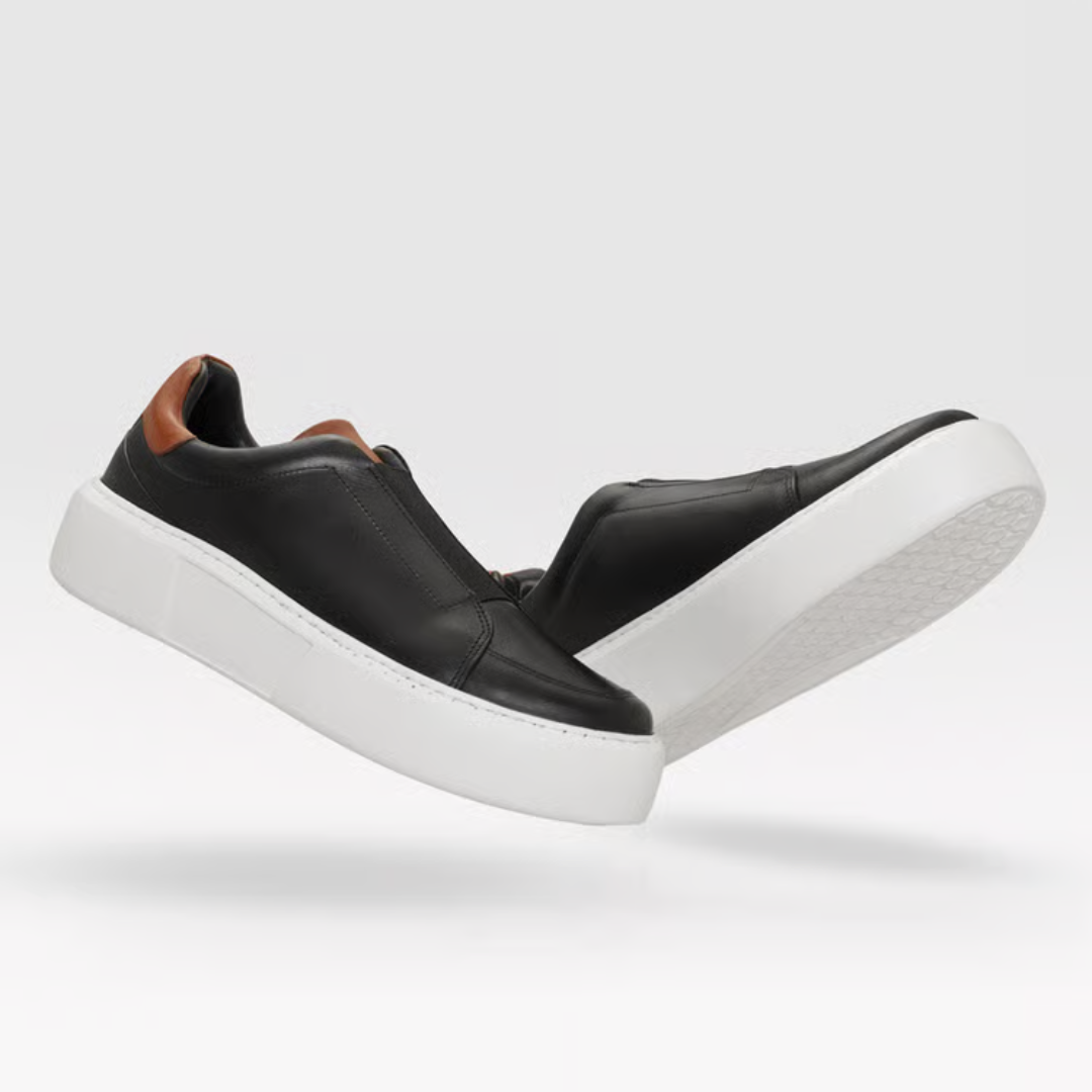 Sapatos com sola ortopédica slip on para homem