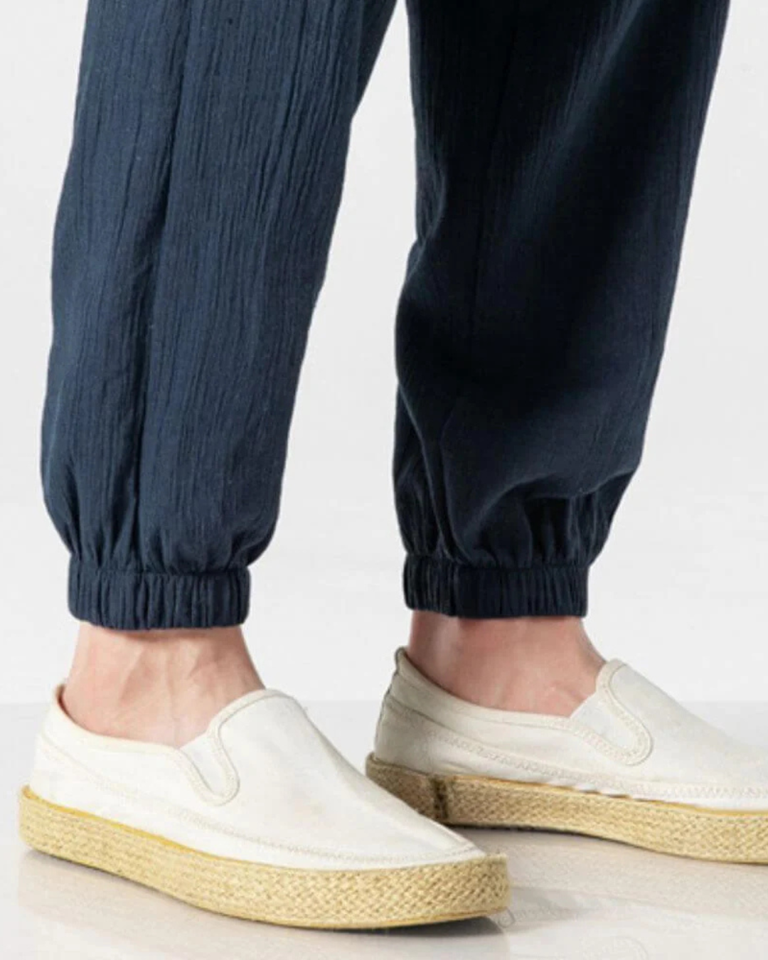 Calças de Linho com Cintura Elástica Estilo Confortável e Versátil