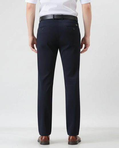 Calças de fato elásticas com forro felpudo para homem