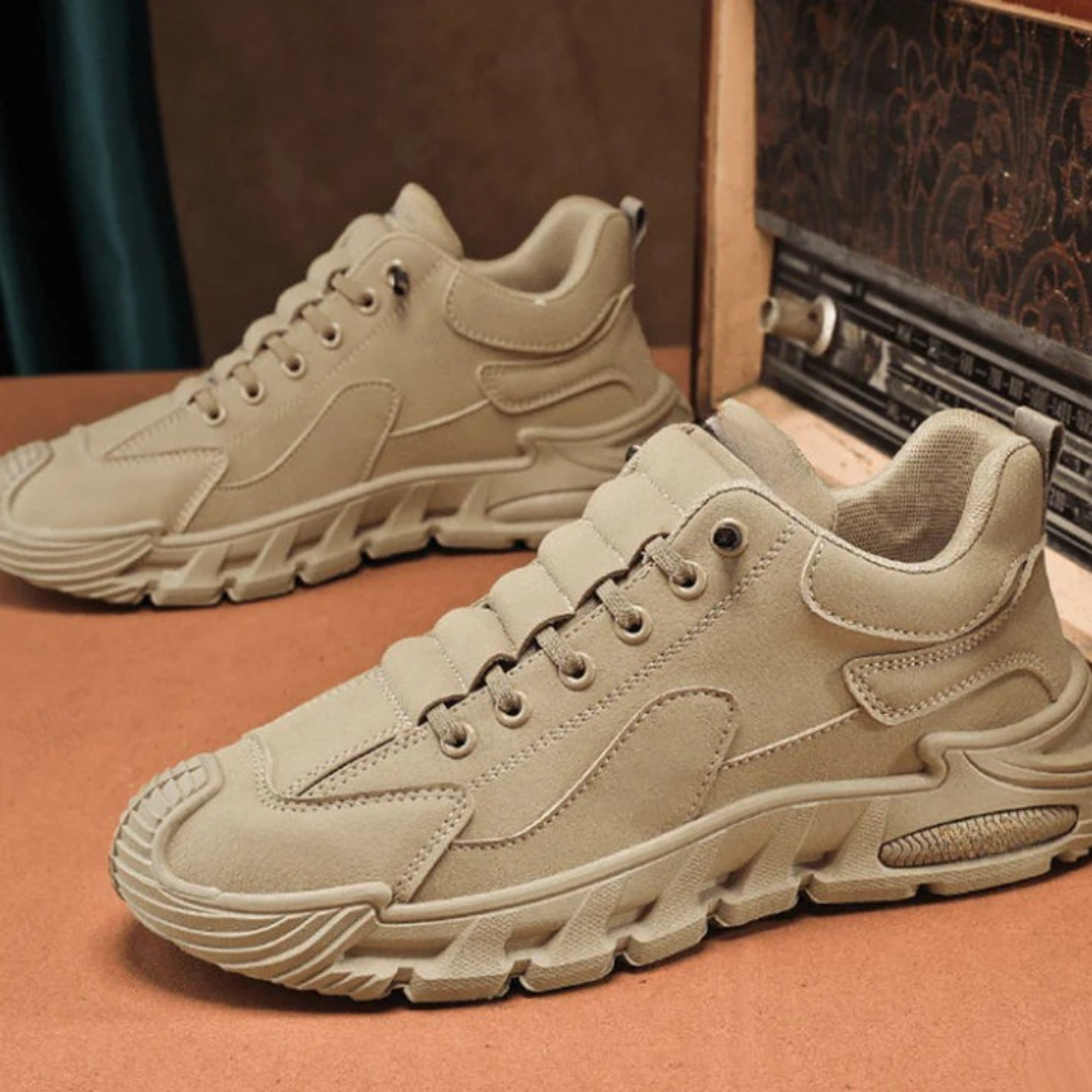 Sapatos casuais antiderrapantes de sola grossa para homem