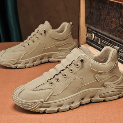 Sapatos casuais antiderrapantes de sola grossa para homem
