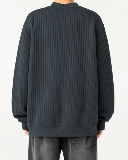 Jersey de tecido de malha texturizada de manga comprida