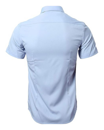 Camiseta elástica com botões e manga curta