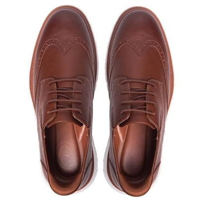 Sapatos de Couro Elegantes com Sola Antiderrapante para Homem
