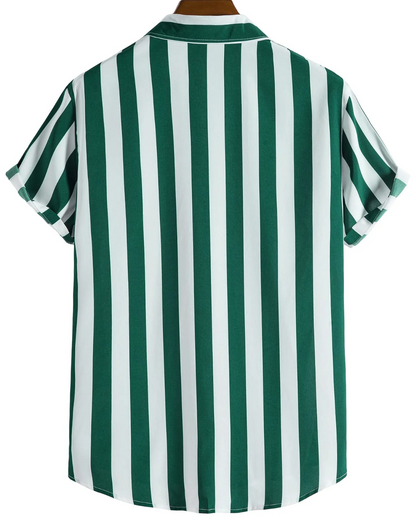 Camisa casual de manga curta com franjas para homem