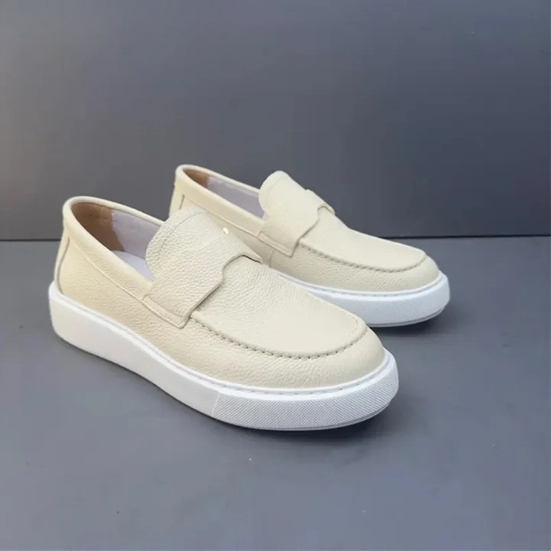 Mocassins casuais ergonómicos em pele para homem