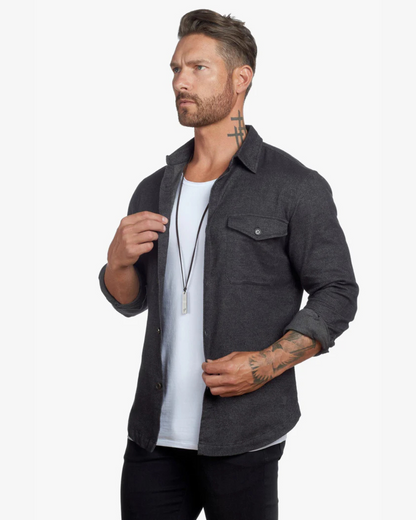 Camisa com Botões de Ajuste Fino para Homem