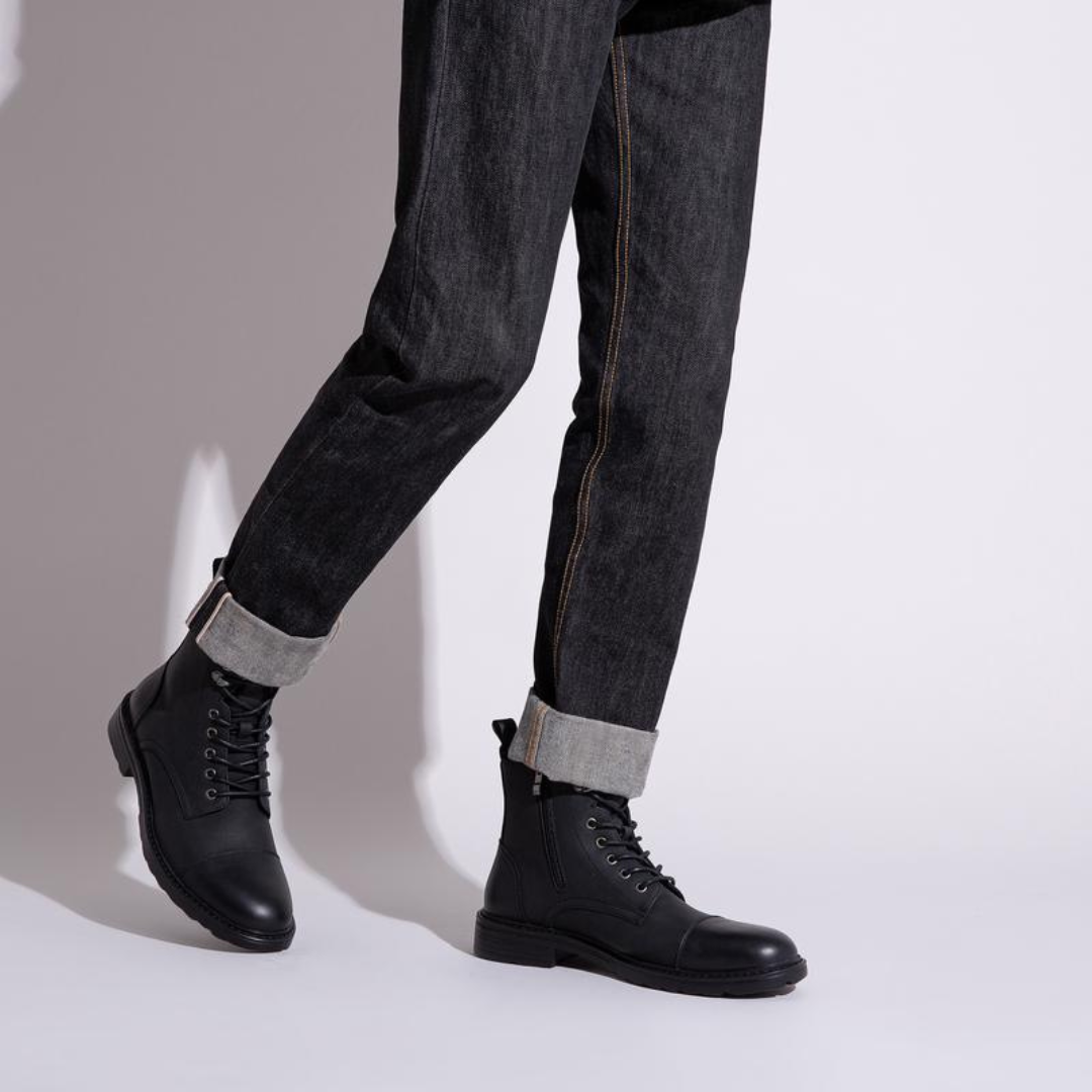 Botas de Couro com Sola Antiderrapante para Homem