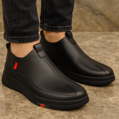 Sapatos de Couro com Estilo e Suporte Ortopédico para Homem