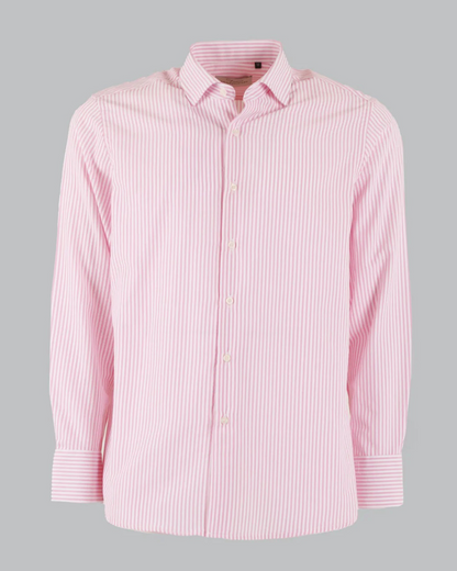 Camisa Clássica de Algodão com Riscas em Relevo para Homen