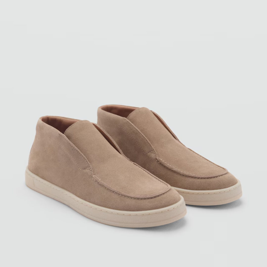 Mocassins Feitos à Mão em Pele de Camurça para Homen